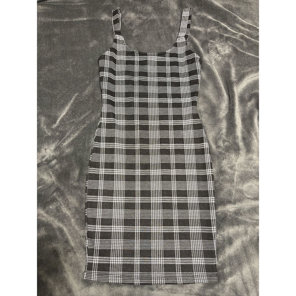 Haley & Jane Black White Plaid Sheath Tank Dress Women'sā Size M